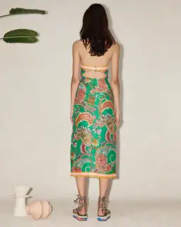 Alemais Marion Bodice Dress Emerald/Print Size 8 for rent on The Volte - image 3