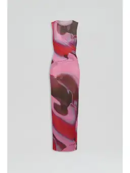 Scanlan Theodore Italian Watercolour Dress Raspberry Pink Size AU 10 for rent on The Volte - image 4