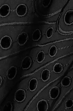 Charo Ruiz ‘Yara’ Broderie Anglaise Cotton-Blend Mini Dress Black Size AU 10 