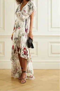 Camilla Frill Sleeve Long Dress in Fairy Godmother Print Size 8 