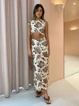 Sir the Label Rei Knot Crop and Skirt Set Floral Size 10 for rent on The Volte - image 1