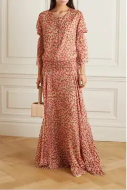 Eywasouls Malibu Claire Smocked Chiffon Maxi Dress Floral 

Size 8