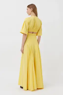Camilla and Marc Antonella V-Neck Dress Lemon Yellow Size 10 for rent on The Volte - image 3