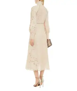 Zimmermann Bone Super Eight Embroidered Midi Dress Beige Size 1 / AU 10 for rent on The Volte - image 2