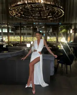 Sid Neigum Triple Loop Dress White Size AU 6 for rent on The Volte - image 2