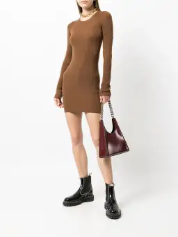 Bec & Bridge Freya L/S Mini Dress Chocolate Size 10  for rent on The Volte - image 1