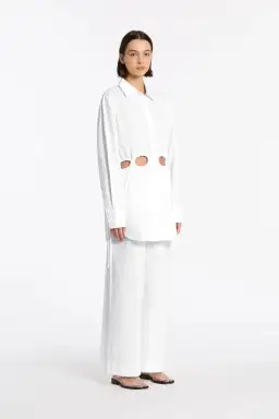 Sir the Label Mason Laced Shirt Dress in White Size 0 / AU 6