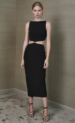 Bec & Bridge Scout Cut Out Midi Dress Black Size 12 for rent on The Volte - image 1