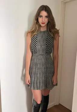 Reiss Nancy Mini Dress Black Print Size 8