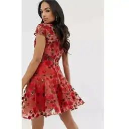 Bronx & Banco Della Rouge Embellished Mini Dress Red Size AU 6 for rent on The Volte - image 3