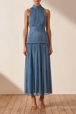 Shona Joy Noemi Sleeveless Button Up Midi Dress Ocean Size 10 / M for rent on The Volte - image 1