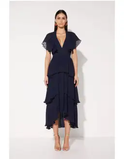 Mossman Slice of Heaven Midi Dress Navy Size AU 8  for rent on The Volte - image 1