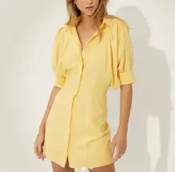 Sovere Mini Dress Yellow Size 6