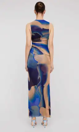 Scanlan Theodore Italian Watercolour Print Dress Blue Size 12 / L for rent on The Volte - image 3