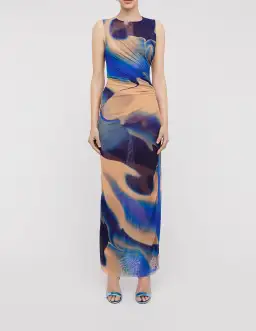 Scanlan Theodore Italian Watercolour Print Dress Blue Size 12 / L for rent on The Volte - image 1