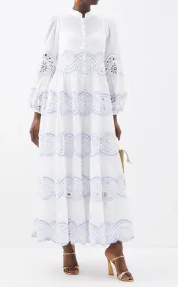 Zimmermann Cira Tiered Trimmed Dress White Size AU 16 for rent on The Volte - image 4