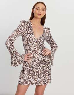 Shona Joy Frill Cuff Bias Mini Dress Size 6  for rent on The Volte - image 1