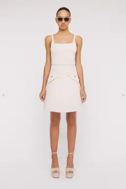 Scanlan Theodore Crepe Knit Square Pocket Dress Pink Size XS/ AU 6 for rent on The Volte - image 1