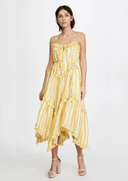 Zimmermann Lumino Floating Stripe Dress Yellow Size 6