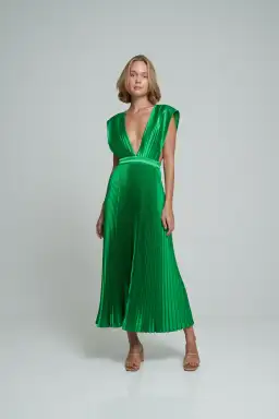 L'Idee Gala Gown In Bright Green Size 6 