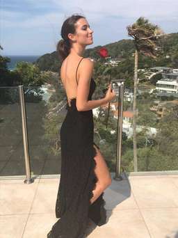 everett lace dress in black x