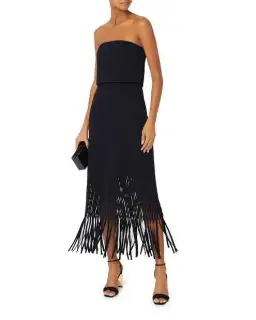 Dion Lee Strapless Laser Cut Dress Black Size AU 8 for rent on The Volte - image 1
