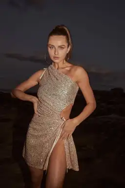 Sonya Moda Nour Mini Dress Gold Size AU 10 for rent on The Volte - image 9