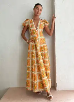 By Nicola Wavy Mosaic Patchwork Orange Size 8  for rent on The Volte - image 1