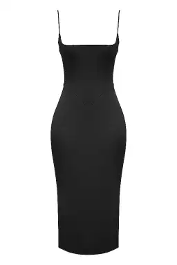 House of CB Anais Satin Pointed Corset Midi Dress Black Size 10 for rent on The Volte - image 4