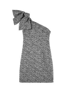 SPOTTY DOTTY SHOULDER MINI DRESS