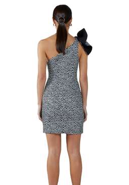 SPOTTY DOTTY SHOULDER MINI DRESS