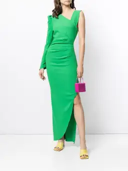 Ginger & Smart Vortex Asymmetric One Shoulder Midi Dress Green Size 10 for rent on The Volte - image 1