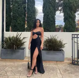 Michael Lo Sordo Symic Crystalline Luna Dress Black Size 6 for rent on The Volte - image 3