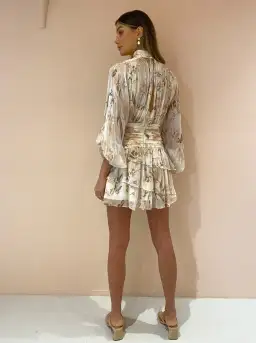 Shona Joy Nina Long Sleeve Ruched Mini Dress Floral Size 8 for rent on The Volte - image 3