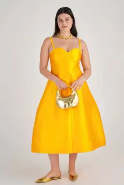 Oroton Sculptured Bodice Dress Marigold Size 10 for rent on The Volte - image 4