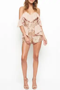 Alice McCall Let’s Get Loud Playsuit Rose Gold Size 8