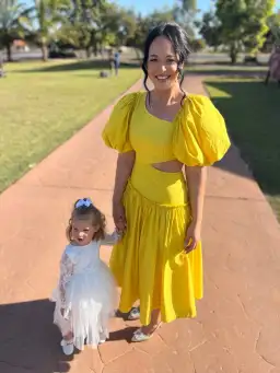 Aje Chateau Cut Out Midi Dress Yellow Size 12 / L for rent on The Volte - image 2