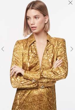 Manning Cartell Golden Atlas L/S Dress Gold Size 6