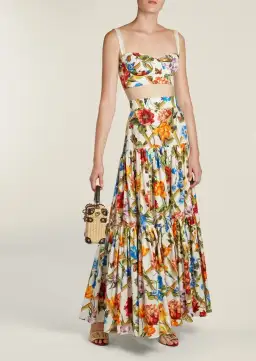 Dolce and Gabbana Bustier and Skirt Set Print Size 6