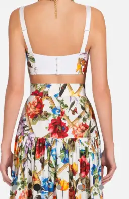 Dolce and Gabbana Bustier and Skirt Set Floral Print