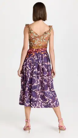 Zimmermann Tiggy Bow Midi Dress Spliced Paisley Size 4 / Au 16 for rent on The Volte - image 3