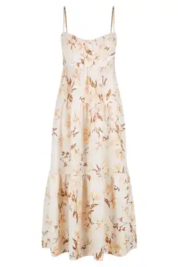  Shona Joy Roxanne Linen Tiered Midi Dress Floral Size 10 for rent on The Volte - image 4