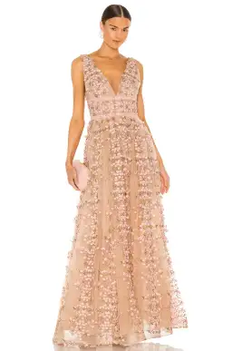 Bronx and Banco Megan Maxi Dress Nude Size 10