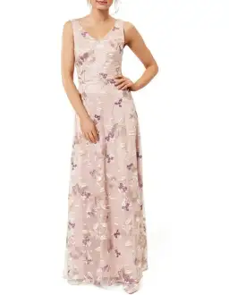 Review Bella Floral Maxi Dress Blush Size 8 for rent on The Volte - image 2