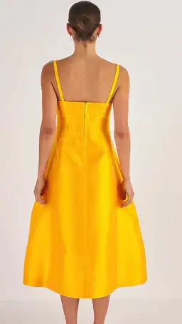 Oroton Sculptured Bodice Dress in Marigold Size 12 for rent on The Volte - image 4