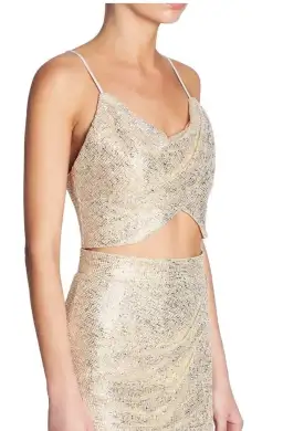 Manning Cartell Flash Bulb Mini Skirt & Cami Set Metallic Gold Size 8 for rent on The Volte - image 1