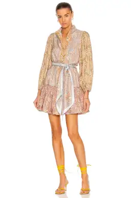 Zimmermann Tempo Silk Mini Dress Print Size 0/Au 8