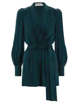 Zimmermann Wrap Playsuit Forest Size 8