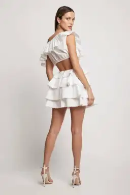 Sofia The Label Rose Mini Dress White Size 8 for rent on The Volte - image 2