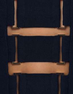 STRETCH CREPE BUCKLE JUMPSUIT in FRENCH NAVY